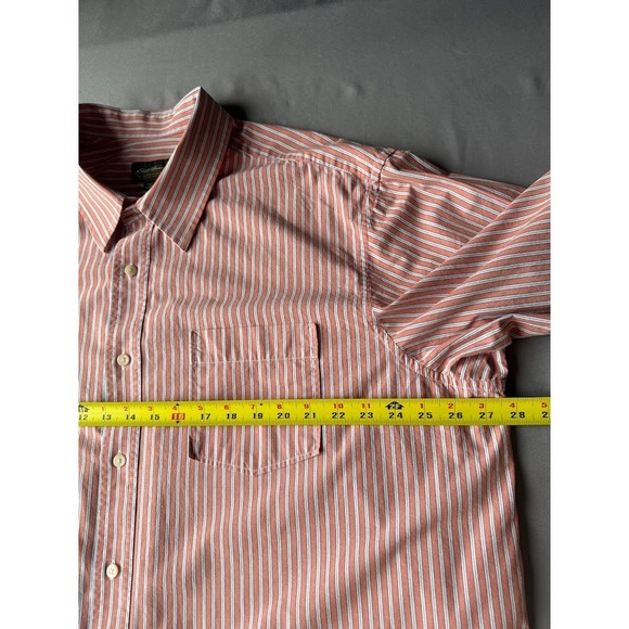 Eddie Bauer Shirt Men XXL Orange Striped Button Up 100%Cotton Long Sleeve Casual - Picture 6 of 15